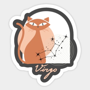 Virgo Zodiac Cat Modern Astrology Horoscope Kitty Sticker